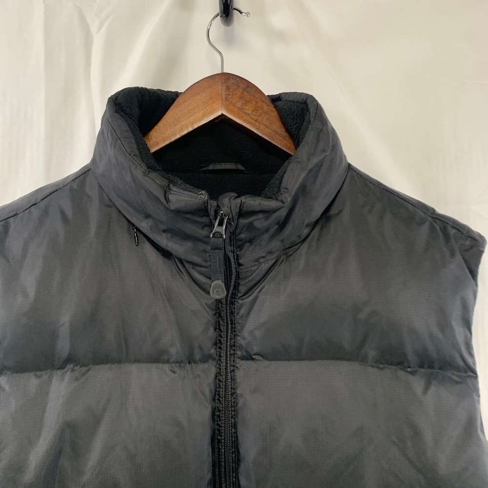 Gap Puffer Vest Men Medium Black Down Filled Fleece Lined Full Zip - Picture 2 of 10